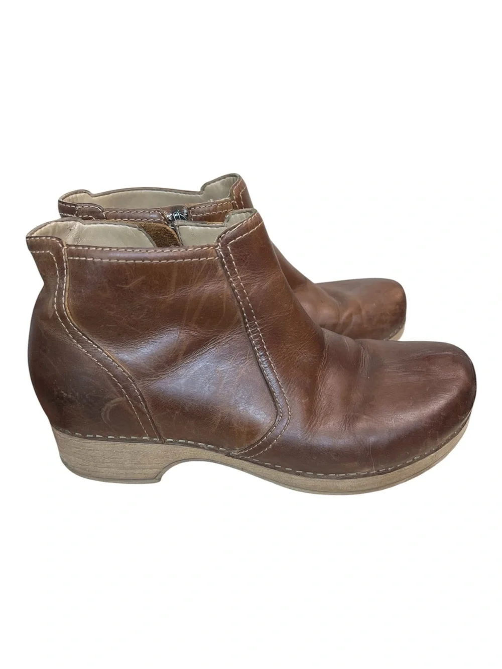 Dansko Ankle Booties Brown Leather Size 40 9.5/10
